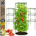 Tomato Cage Square - Large Trellis Stakes and Plant Support Structures for Vegetables and Climbing Plants - Tall Tomato Cages for Garden, Pots, Raised Garden Bed Outdoor Supplies (3 Pack - Up to 41")