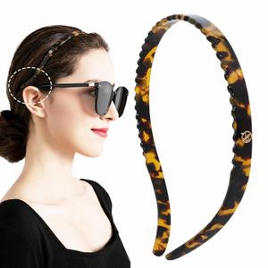 Tortoise Headbands Designed for Eyewear,Flex No Pressure Thin Hairband Fashion Acetate Hair Accessories for Womens Sisters Girls Gifts