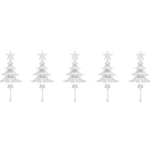 5 Pcs Acrylic Solar Pathway Stakes Lights Outdoor Waterproof, 8 Modes Christmas Decorations Outdoor Yard, Solar Christmas Garden Decor Lights (Xmas Tree Warm White)