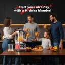 H-Duka 1800W Blender for Smoothies, 70oz Pitcher & 20oz Grinder, 28000 RPM High Speed Countertop Blender for Kitchen for Ice Crushing, Frozen Fruits & Nut Butter, 1-5 Min Timer, Multiple Speeds
