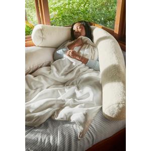 Buffy Wiggle Pregnancy Pillow  Full-Body Support, Plush Tie-able Design, Eucalyptus Lyocell Cover, Recycled Fill