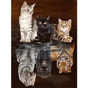 TINDAY Paint by Number Animals DIY Paint by Numbers Kit for Kids Adults Beginner DIY Canvas Painting by Numbers Painting Acrylic Painting for Home Decoration Animals Reflection 16x20 Inch