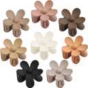 8PCS Flower Hair Clips, Large Claw Clips for Women Thick Thin Hair, Big Cute Matte Flower Hair Claw Clips for Women Girls Gifts 8 Neutral Colors