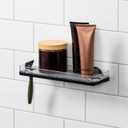 iDesign Self-Adhesive Shower Shelf with Razor Holder - Matte Black