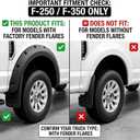 Mud Flaps Splash Guards Compatible with Ford F-250 F-350 Super Duty 2017-2024 WITH Factory Fender Flares Only, Heavy Duty Splash Guards Mud Guards, No-Drill Installation, All-Weather Protection (4PCS)