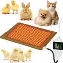 Chicken Heated Pads, Pet Heating Pad, Small Animal Indoor Outdoor Heating Pad, Waterproof, Warming Nesting Pad for Cat Dog Rabbit Chick Brooder Chicken Coop, Heating Plate for Pets (12" x 16" Brown)