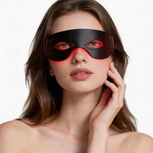 Red Light Therapy for Eyes, 630nm & 850nm Infrared Eye Pods for Eye Bags, Dark Circles, and Wrinkles, Red Light Therapy Glasses with Light-Blocking Eye Mask to Reduce Puffiness and Fine Lines – Black
