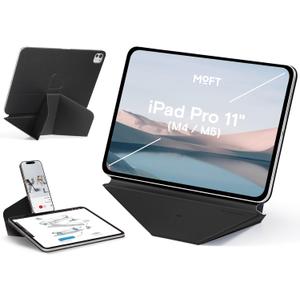 MOFT Dynamic Folio Tablet Stand for Desk Compatible with iPad Pro 11- inch (M5 2025 / M4 2024), Slim Magnetic Tablet Holder Case with 20+ Viewing Angles, Jet Black