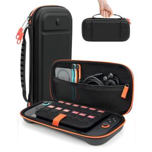 2 x TRANSNOVO Switch 2 Carrying Case for Nintendo Switch 2 (2025) Protective Hard Shell Travel Case with 12 Game Card Slots, Shockproof Storage Bag for Switch 2 Accessories, Soft Plush Lining, Black
