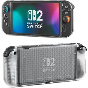 GLDRAM Case for Nintendo Switch 2 (2025), Soft TPU Protevtive Cover with Split Type Comfort Joycon 2 Controller Grip Shell for Switch 2 Accessories, Diamond Pattern Design (No Dockable)
