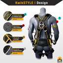 KwikSafety - Charlotte, NC - TYPHOON DiamondBACK Safety Harness [BACK SUPPORT + TONGUE BUCKLES] ANSI OSHA Premium 3 D-Ring Fall Protection Black Full Body Fall Arrest Construction Roofing Gear