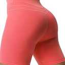High Waisted Biker Shorts for Women-5" Tummy Control Fitness Athletic Workout Running Yoga Gym Shorts Size L (Spiced Coral)