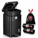 Dog Poop Trash Can Outside - 22L/6Gal Large Outdoor Trash Can with Lid