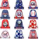 Tondiamo 12 Pcs Baseball Soccer Party Favor Bags Kids Drawstring Soccer Candy Goodies Treat Bags Supplies