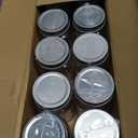 16 Ounce Clear Plastic Mason Jars With Screw On Lid, Reusable Empty Jars for Food Storage, Round BPA Free Containers for Sealing, Dry Food, Snacks, Breakage-proof, (Silver - 10 Pack)