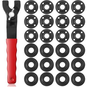 Hicarer 25 Pcs Angle Grinder Nut Angle Grinder Wrench Kit 5/8"-11 Flange Metal Lock Nut Wrench Compatible with Dewalt/Makita/Bosch/Hitachi/Metabo (Red)