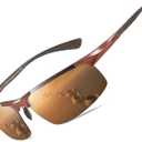 DUCO Mens Sunglasses Polarized Sports Fishing Running Driving Carbon Fiber Sunglasses for Men UV400 Protection DC8277 (Brown Frame Brown Lens)