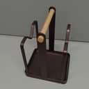 VANRA Cutting Board Organizer Metal Steel Pot Lid Holder Stand Kitchen Countertop Pot Pan Lid Rack, 2 Slots (Deep Brown)