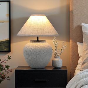 15.3" Vintage Bubble Style Ceramic Pot Table Lamp,Ceramic Decorative for Bedside Table,Bedroom, Living Room,Home Decor,TL06