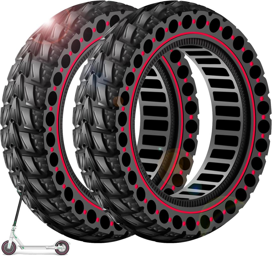 BANGTING 2PCS 60/70-6.5 Scooter Tire, 10x2.5 inch Tire Solid for Segway Ninebot Max G2 / G30 / G30D / G30E / G30E / G30LP / G30D II / G30 Max, 10x2.5-6.5 Tires Replacement for Electric Scooter (Red)