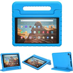 Kids Case for Fire HD 10 2019/2017/2015 Releases, HD 10 5th/7th/9th Gen Cover Shockproof Kid-Proof Flexible Durable Foam Cover with Handle Stand for Fire HD 10 2015/2017/2019 Releases (Blue)