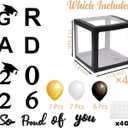 2026 Graduation Party Decorations Balloon Boxes, 4 Pieces GRAD Black Balloon Boxes with Letters of GRAD and Balloons, 2026 for Graduation Party Supplies, Class of 2026 School Grad Party Supplies