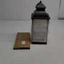 LED lantern with realistic flame play and timer, black