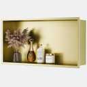 Neodrain No Tile Shower Niche, Golden Stainless Steel Wall Niche 25.1"X13.1"(Inner Size 24"X12"), NO Tile Needed Recessed Cabinet for Bathroom Storage, Waterproof Cubby