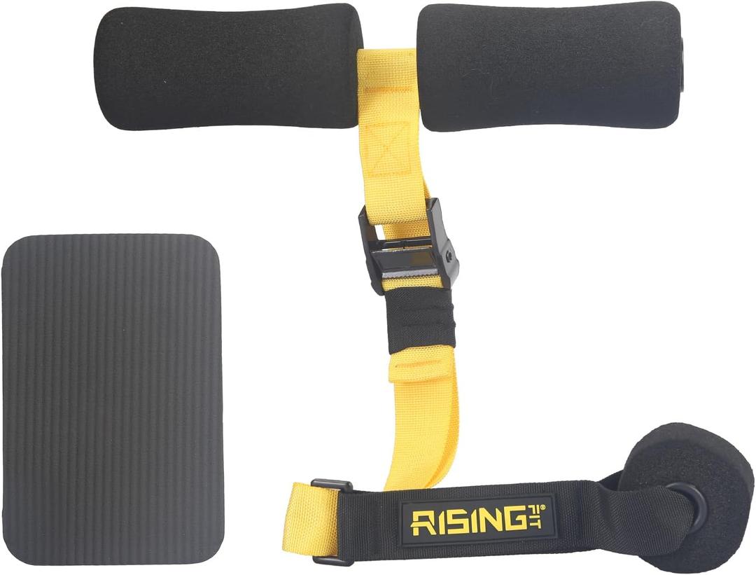 Nordic Hamstring Curl Strap with Knee Pad, Nordic Curl Strap Holds 500 Pounds Portable Home Exercise EquipmentGreat for Hamstring Curls, Sit-ups, Spanish Squats, Ab Workout