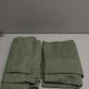 Olive Green Linen Curtains 84 inch Length 2 Panels Set Modern Farmhouse Living Room Drapes Light Filtering Rod Pocket Back Tab Filtering Privacy Semi Sheer Curtain 84 inches Long