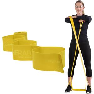 THERABAND CLX Resistance Band with Loops, 5-Foot Non-Latex Exercise Band for Mobility, Rehab, Stretching & Home Workouts, Color-Coded Resistance Levels (Level 1 / Light - Yellow)