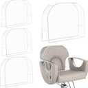 4Pcs Salon Chair Cover, Clear Round Barber Salon Chair Back Covers, Vinyl Chair Covers Protectors for Most Salon Chairs, Prevents Upholstery from Stains, Wear, and Damage to Salon Spa Chairs, White