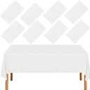 Paper Tablecloths for Rectangle Tables,8 Pack White Paper Table Cloths Disposable,3 Ply Papers & Plastic Quality Table Cover for Parties Wedding Birthday(54'' X 108'')