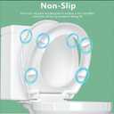 Toilet Seat Round Soft Close16.5'', Toilet Lid Slow Close Quiet No Slam, Easy Installation & ReleaseSafe PP Material Easy Clean, Comfortable Ergonomic Design, 2 Years Support, White Plastic