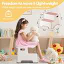 Toddler Step Stool for Bathroom Sink, 2 Pack Step Stool for Kids, Plastic Potty Training Toilet Stepping Stools, Child and Baby Lightweight&No-Slip Two Step Stools for Kitchen - Pink