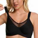 Minimizer Bras for Women, Smoothing Underwire Seamless Bra, Full Coverage Shaping Lingerie for Fuller Busts (Black), Size 40/90F