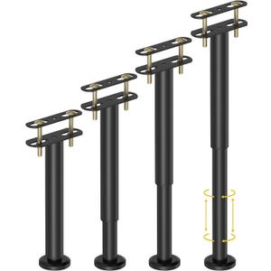 Wlrrcwdttc 4 Pcs Adjustable Height Bed Support Legs 10-17 inch, Bed Frame Center Support Legs for Bed Frame/Bed Center Slat/Furniture, Heavy Duty Metal Bed Legs Replacement Bed Slats Support Legs