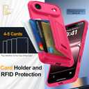 for iPhone Air Case Wallet with Card Holder (4-5Cards) +1 Privacy Screen Protector,[RFID Blocking][Kickstand][Military Drop Protection] Full Camera Protection Wallet Case for iPhone 17 Air (Hot Pink-Air)