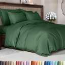 Duvet Cover King Size - Extra Soft King Size Duvet Cover - Lightweight, Breathable, Easy Care & Fade Free w/ Zipper Closures & Ties - 104" x 90" Inches - (Emerald Green) Comforter Not Included