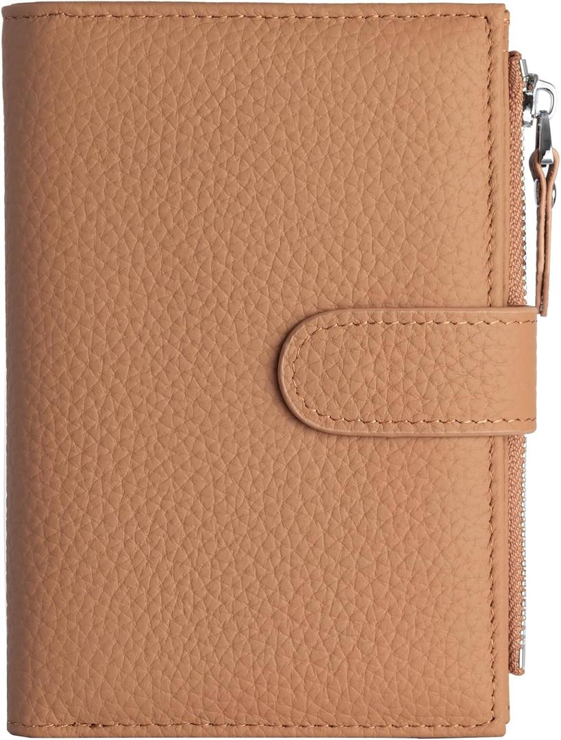 Passport wallet and Card Slot Combo RFID Blocking Slim Leather Travel Passport Wallet for Men and Women with Zippered Coins Pocket Passport holder, Brown