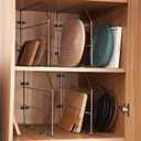 Blulu 4 Pcs Baking Sheet Organizer 12" x 20" Tray Dividers for Cabinets Kitchen Cabinet Dividers Vertical for Baking Sheets Chrome Pan Rack Storage Wires for Kitchen Cupboards(Silver)