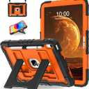 WESOROL Case for iPad A16 11th/10th Generation 2025/2022 with Pencil Holder Shoulder Strap iPad Case 10th Generation Shockproof Cover for iPad 11th/10th Gen Cases,Black Orange