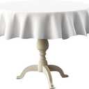 TWINPRET Round Tablecloth 30 Inch,White Waterproof Washable Polyester Table Cloth - Stain & Oil Resistant Circle Table Cover for Indoor Outdoor Dining, Patio,Bedroom (Fits 15-20 Inch Tables)