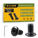 3/16-24 x 1" Bolt, 70PCS Flat Head Hex Socket Cap Screws Bolts, 304 Stainless Steel 18-8, Fully Threaded, Black Zinc Finish, with Hex Spanner