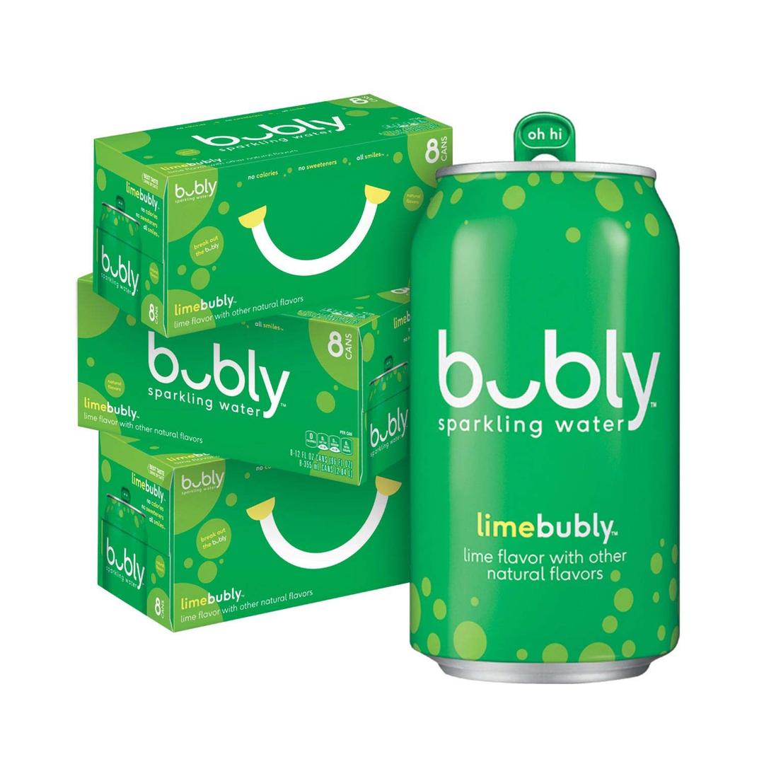 bubly Sparkling Water, The Super Mario Galaxy Movie Lime, Zero Sugar & Zero Calories, 12 Fl Oz Cans (Pack of 8), Packaging May Vary