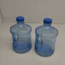 Hoolerry 2 Pieces Water Bottle 1 Gallon Round Plastic Water Jug with Handle Reusable Leak Proof Bottle for Gym Sports Office Daily Cold Liquids Drinking Use, Blue