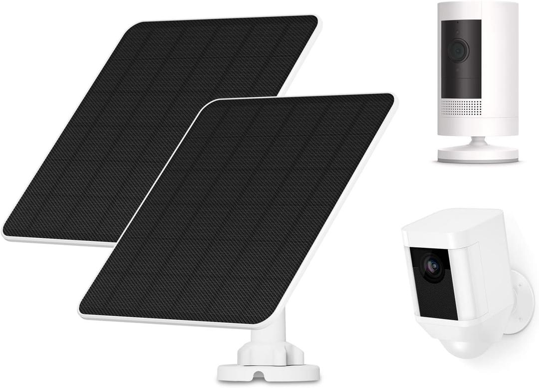 Solar Panel for Ring Camera, 5W Solar Panel Charger for Stick Up Cam/Pro Battery, Spotlight Camera/Pro/Plus, Wyze Battery Pro, 9.8ft Cable, IP65 Waterproof, 4 Pack