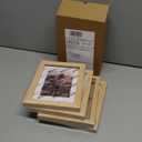 KINLINK 5x7 Picture Frame Natural, Solid Wood Frames with Acrylic Plexiglass for Pictures 3.5x5/4x6 with Mat or 5x7 without Mat, Tabletop and Wall Display Photo Frame, Set of 4