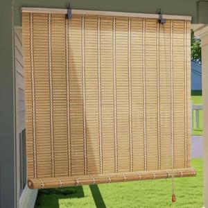 Bamboo Roller Shades Roman Shades for Window: Bamboo Blinds for Interior Windows and Outdoor Patio,Roll Up Blinds for Indoor Porch Light Filtering Sunshade,Easy to Install 38" W X 72" H