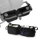 PHOEBUS BABY Double Stroller Caddy Organizer with 2 Insulated Cup Holder, Parent Console Fits for BOB Duallie, Jeep, Baby Jogger City Mini GT2 and UPPAbaby, Double Jogging Stroller Accessories